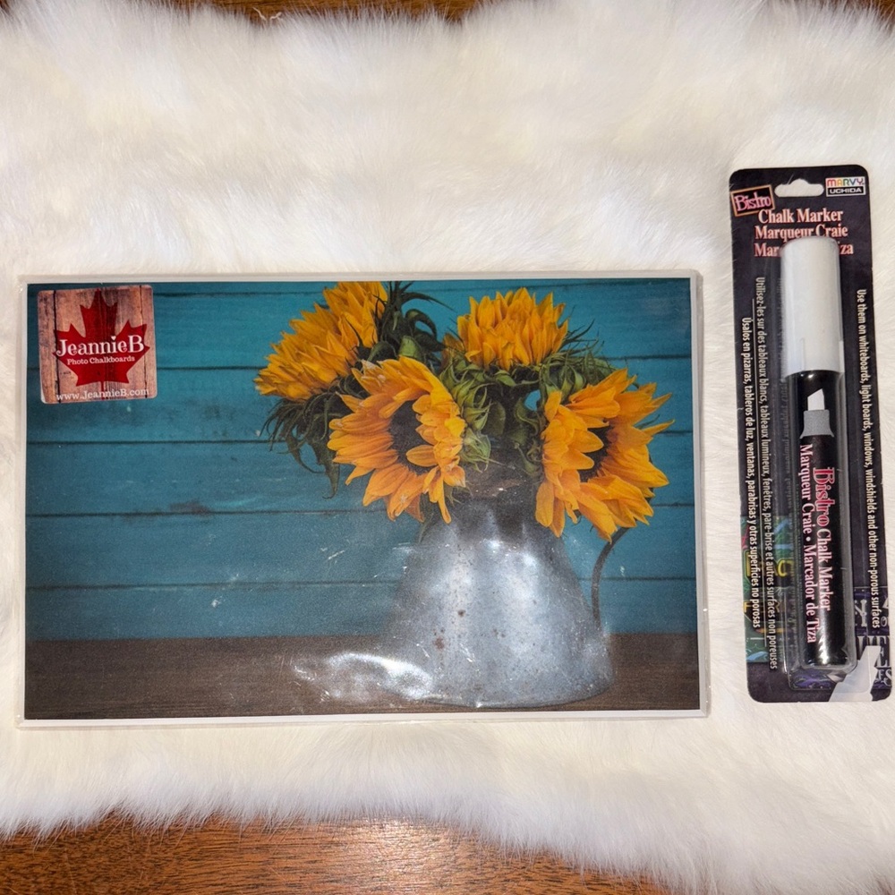 ❤️‍🔥3/10$ Sunflower Chalkboard with White Chalk Marker